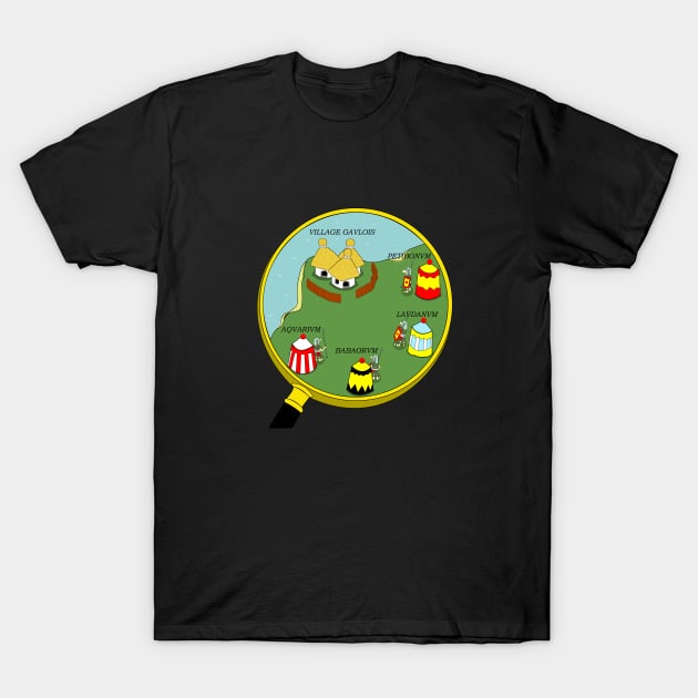 asterix and obelix magnifying glass + name T-Shirt by Stinos